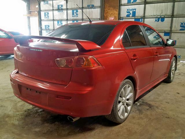 JA3AU86U98U026097 - 2008 MITSUBISHI LANCER GTS RED photo 4