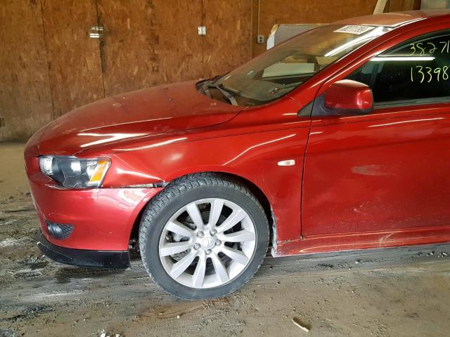 JA3AU86U98U026097 - 2008 MITSUBISHI LANCER GTS RED photo 9