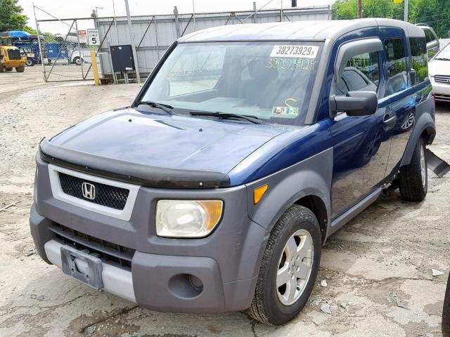 5J6YH285X3L031485 - 2003 HONDA ELEMENT EX BLUE photo 2