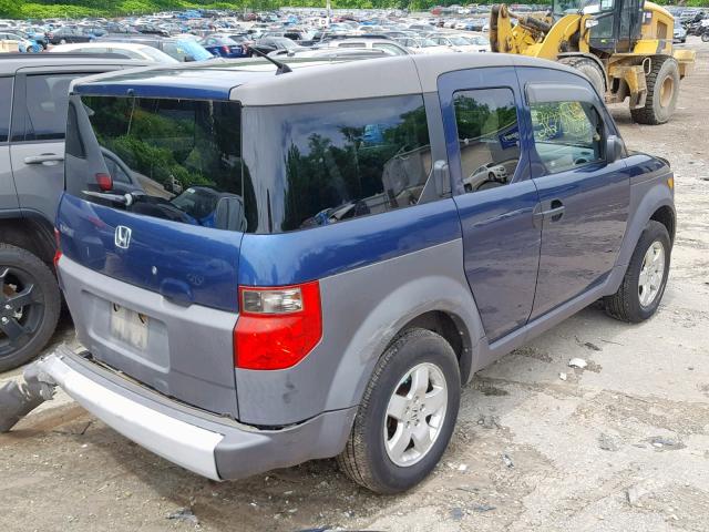 5J6YH285X3L031485 - 2003 HONDA ELEMENT EX BLUE photo 4