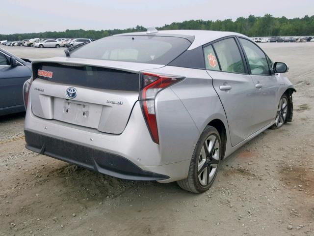 JTDKARFU3G3016920 - 2016 TOYOTA PRIUS SILVER photo 4