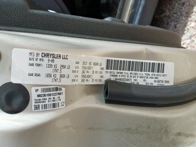 1J8HH48K69C500371 - 2009 JEEP COMMANDER GRAY photo 10