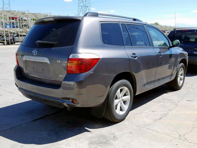 JTEES41A982036621 - 2008 TOYOTA HIGHLANDER GRAY photo 4