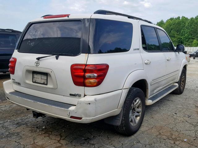 5TDZT38A53S149762 - 2003 TOYOTA SEQUOIA LI WHITE photo 4