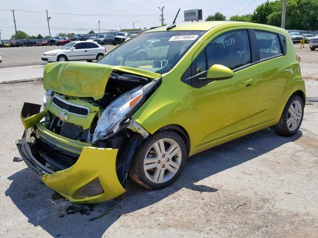 KL8CD6S96EC409862 - 2014 CHEVROLET SPARK 1LT GREEN photo 2