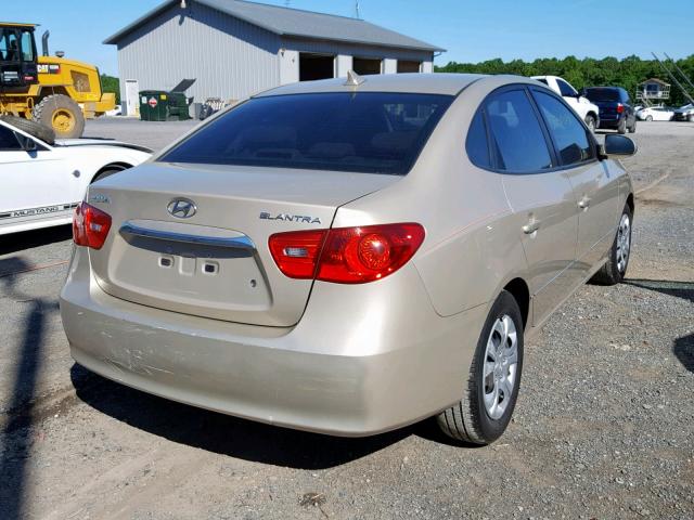 KMHDU4AD0AU113354 - 2010 HYUNDAI ELANTRA BL GOLD photo 4