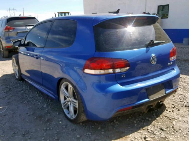 WVWRF7AJ1CW263668 - 2012 VOLKSWAGEN GOLF R BLUE photo 3