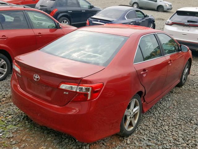 4T1BF1FK5CU518782 - 2012 TOYOTA CAMRY BASE RED photo 4