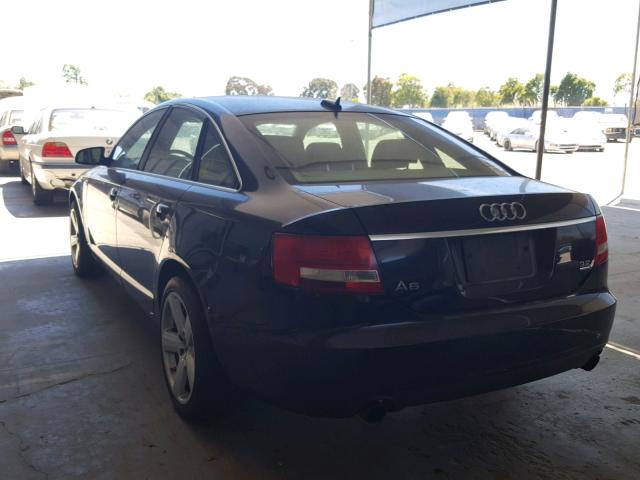 WAUDG74F26N033319 - 2006 AUDI A6 3.2 QUA BLUE photo 3