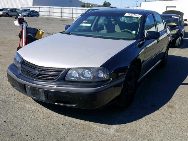 2G1WF52E339309382 - 2003 CHEVROLET IMPALA BLACK photo 2