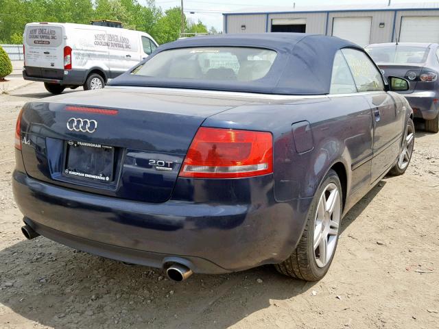 WAUDF48H27K013989 - 2007 AUDI A4 2.0T CA BLUE photo 4