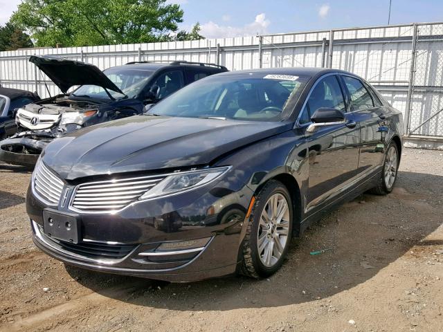 3LN6L2LU1ER830663 - 2014 LINCOLN MKZ HYBRID BLACK photo 2