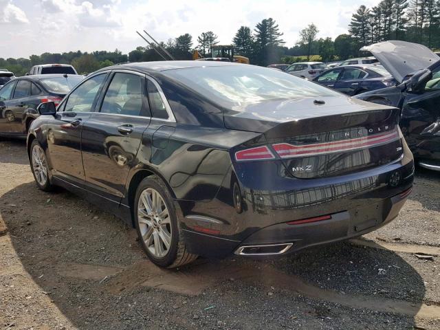 3LN6L2LU1ER830663 - 2014 LINCOLN MKZ HYBRID BLACK photo 3