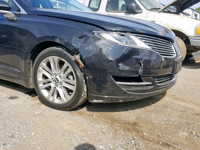 3LN6L2LU1ER830663 - 2014 LINCOLN MKZ HYBRID BLACK photo 9