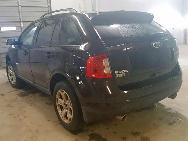 2FMDK3JC1DBA72461 - 2013 FORD EDGE SEL BLACK photo 3