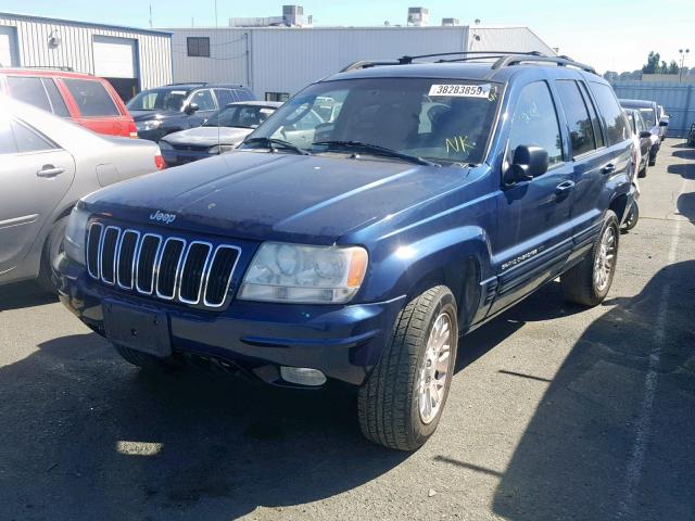 1J8GW58J32C272253 - 2002 JEEP GRAND CHER BLUE photo 2