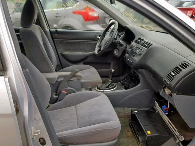 2HGES15573H537802 - 2003 HONDA CIVIC LX GRAY photo 5