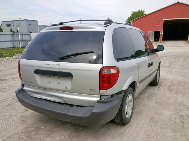 1B4GP25R42B532966 - 2002 DODGE CARAVAN SE SILVER photo 4