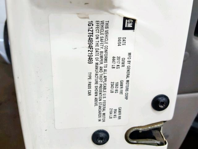 1G1ZT64894F219469 - 2004 CHEVROLET MALIBU MAX 白色 照片 10