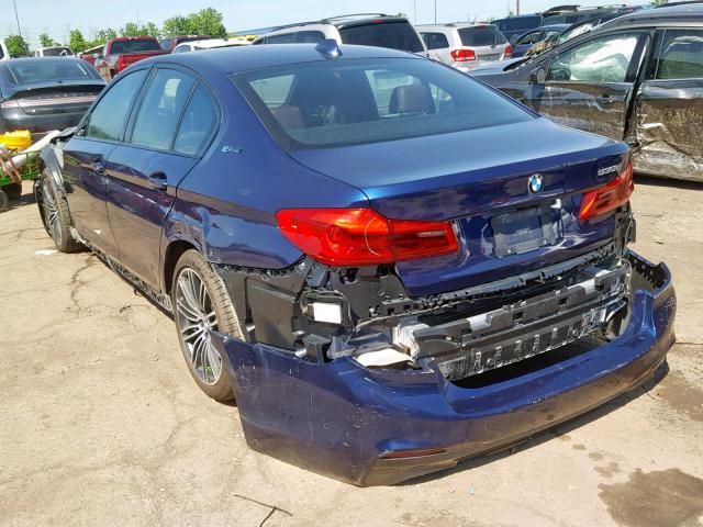 WBAJB1C5XJB084312 - 2018 BMW 530XE BLUE photo 3