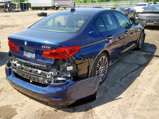 WBAJB1C5XJB084312 - 2018 BMW 530XE BLUE photo 4