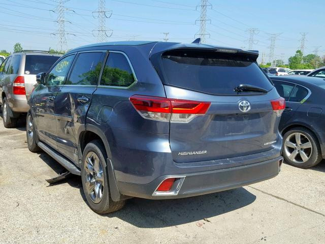 5TDDZRFH8JS913029 - 2018 TOYOTA HIGHLANDER BLUE photo 3