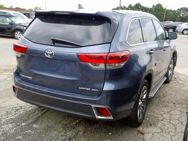 5TDDZRFH8JS913029 - 2018 TOYOTA HIGHLANDER BLUE photo 4