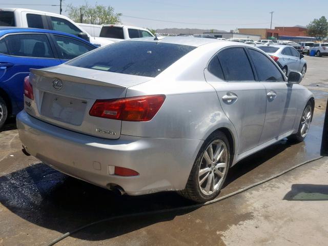 JTHBK262275044374 - 2007 LEXUS IS 250 SILVER photo 4