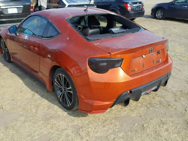 JF1ZNAA16D1704229 - 2013 TOYOTA SCION FR-S ORANGE photo 3