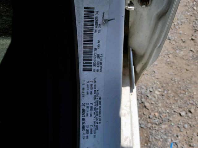 1B3BD4FB6BN591990 - 2011 DODGE AVENGER EX WHITE photo 10