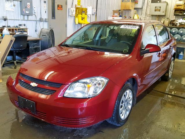 1G1AT58H297107793 - 2009 CHEVROLET COBALT LT RED photo 2