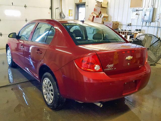 1G1AT58H297107793 - 2009 CHEVROLET COBALT LT RED photo 3