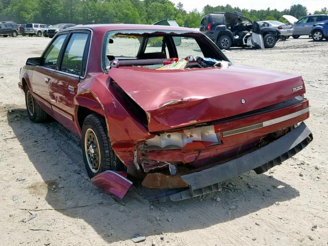 1G4AG55M3S6478465 - 1995 BUICK CENTURY SP RED photo 3