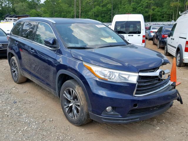 5TDKKRFHXGS159507 - 2016 TOYOTA HIGHLANDER BLUE photo 1