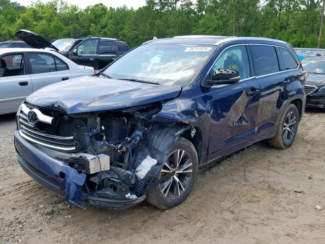 5TDKKRFHXGS159507 - 2016 TOYOTA HIGHLANDER BLUE photo 2