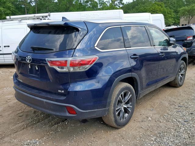 5TDKKRFHXGS159507 - 2016 TOYOTA HIGHLANDER BLUE photo 4