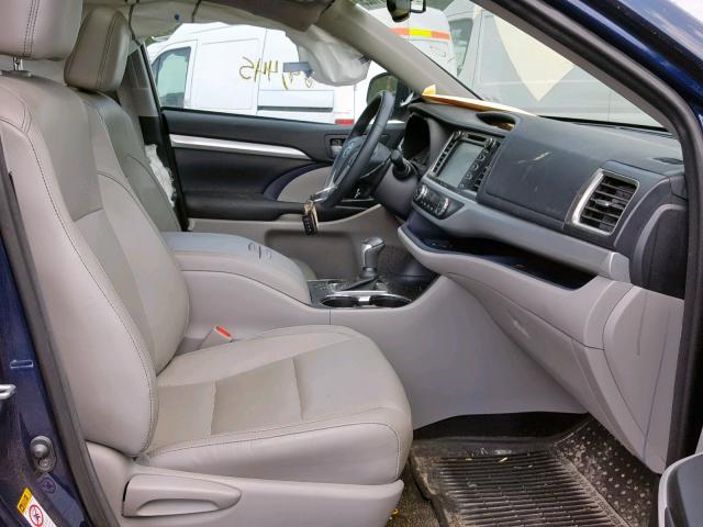 5TDKKRFHXGS159507 - 2016 TOYOTA HIGHLANDER BLUE photo 5