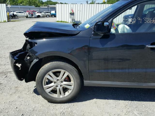 5NMSK4AG0AH362577 - 2010 HYUNDAI SANTA FE L BLACK photo 9