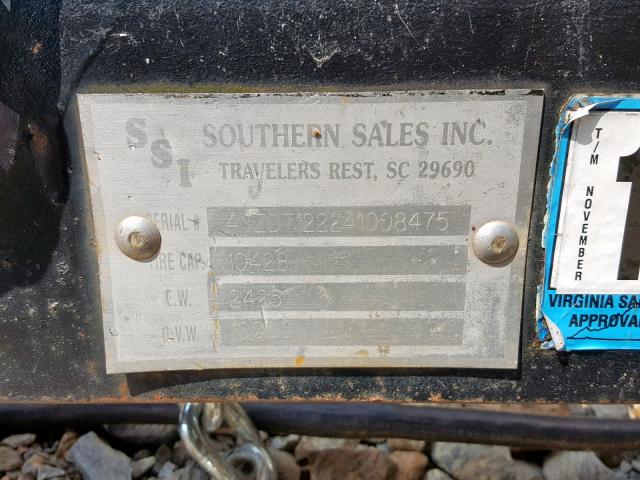 4YZDT122241008475 - 2004 UTILITY TRAILER Սև լուսանկար 10