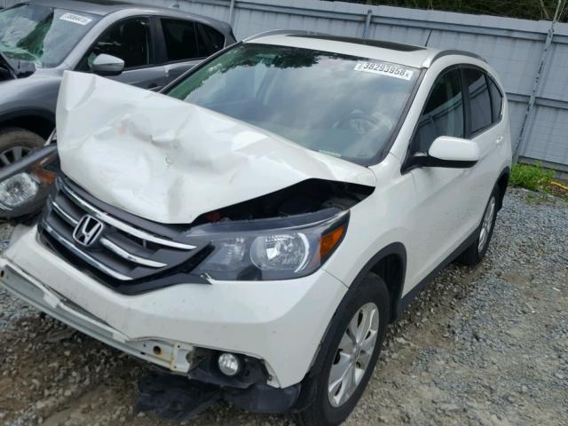 5J6RM4H73EL111405 - 2014 HONDA CR-V EXL WHITE photo 2