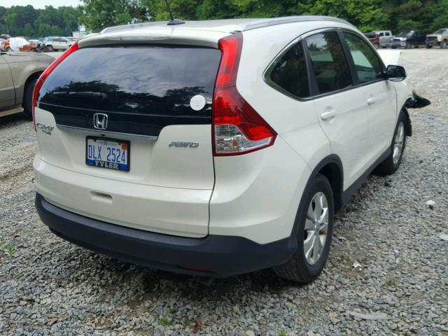 5J6RM4H73EL111405 - 2014 HONDA CR-V EXL WHITE photo 4