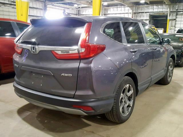 2HKRW2H88HH618919 - 2017 HONDA CR-V EXL GRAY photo 4