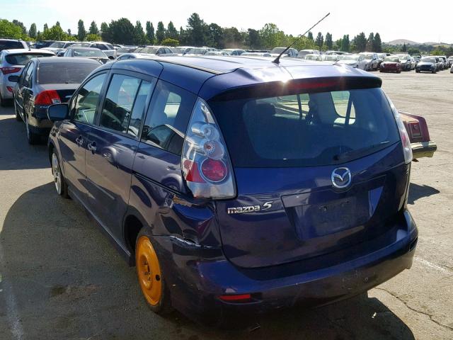 JM1CR29L070139034 - 2007 MAZDA 5 BLUE photo 3