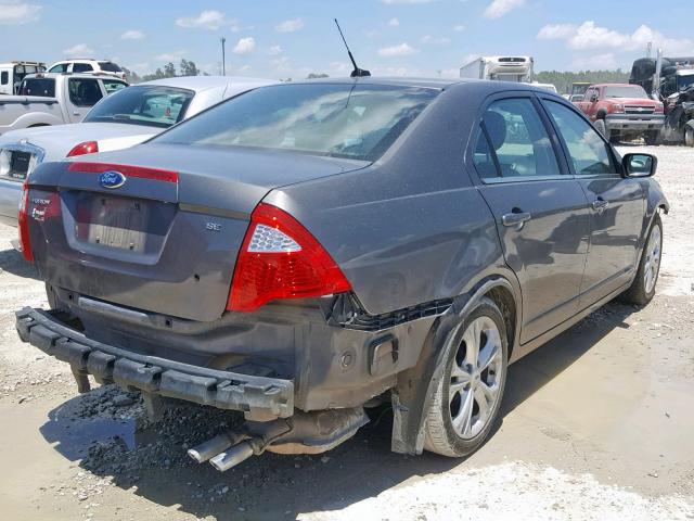 3FAHP0HA0CR125781 - 2012 FORD FUSION SE GRAY photo 4