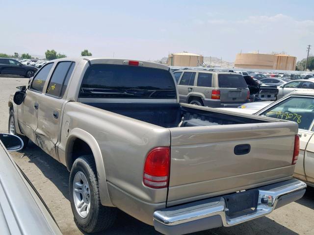 1D7HL48N44S589393 - 2004 DODGE DAKOTA QUA BEIGE photo 3