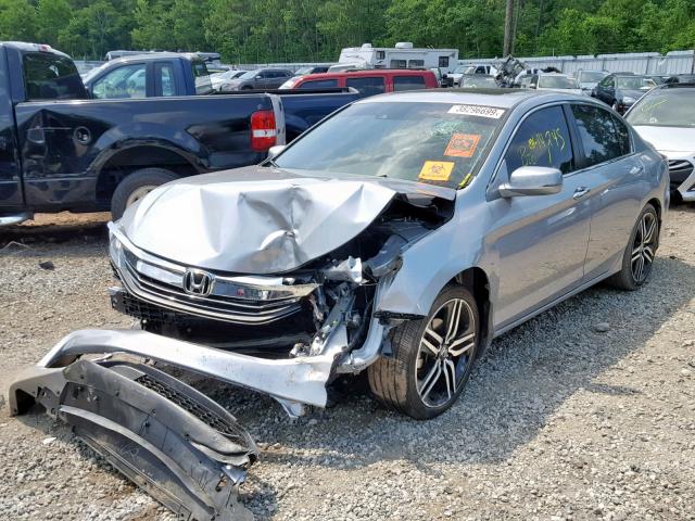 1HGCR2F95HA144638 - 2017 HONDA ACCORD EXL SILVER photo 2