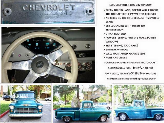 M2550022345 - 1955 CHEVROLET 3100 GREEN photo 10