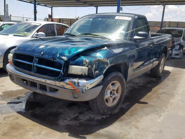 1B7FL26X9WS652419 - 1998 DODGE DAKOTA GREEN photo 2