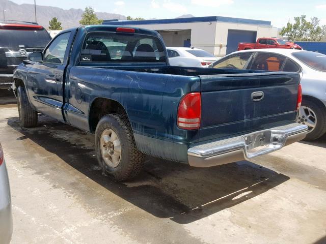 1B7FL26X9WS652419 - 1998 DODGE DAKOTA GREEN photo 3