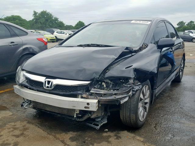 19XFA16929E025862 - 2009 HONDA CIVIC EXL BLACK photo 2